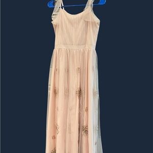 Joyfolie Blush Pink Sheer Tulle Dress